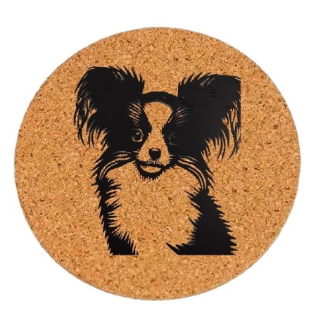 Dessous de plat en liège ou décoration - Chien papillon