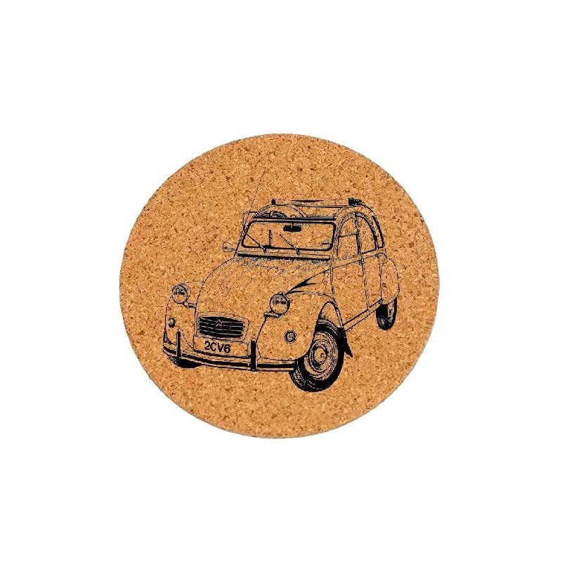 Dessous de plat en liège ou décoration - Citroen 2cv