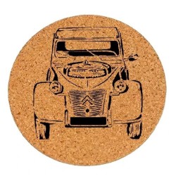 Dessous de plat en liège ou décoration - Citroen 2 CV 4x4