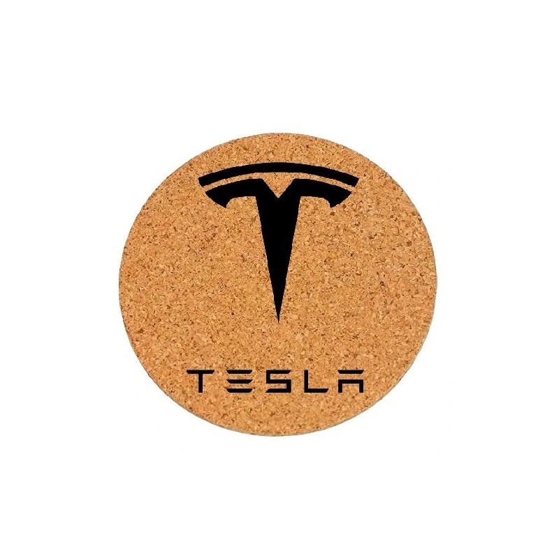 Dessous de plat en liège ou décoration - Logo Tesla