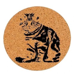 Dessous de plat en liège ou décoration - Chaton