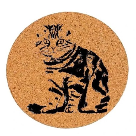 Dessous de plat en liège ou décoration - Chaton