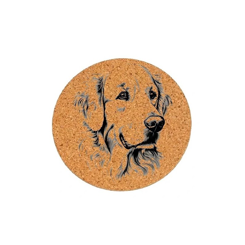 Dessous de plat en liège ou décoration - Golden Retriever