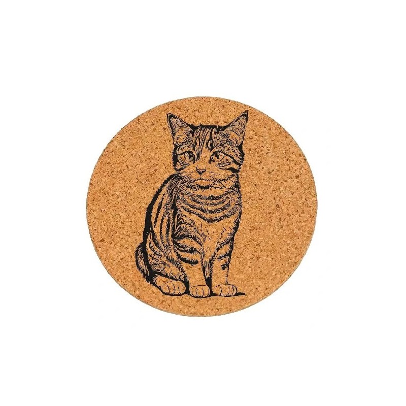 Dessous de plat en liège ou décoration - Chaton