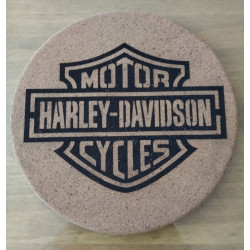Dessous de plat  en liège - Logo Harley Davidson gravé au laser