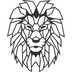 Découpe laser - Tête de lion géométrique