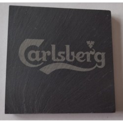 Sous verre gravé au laser sur ardoise - Bière Carlsberg