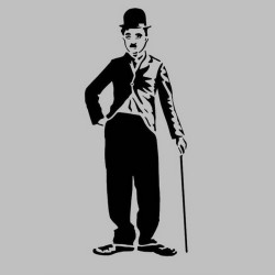 Miroir gravé au laser - Charlie Chaplin