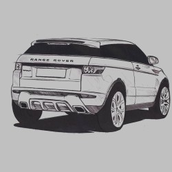 Miroir gravé au laser - Range Rover Evoq
