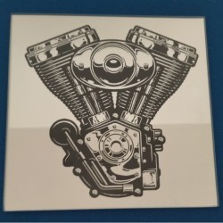 Miroir Gravé au Laser - L'Essence du Moteur Harley Davidson